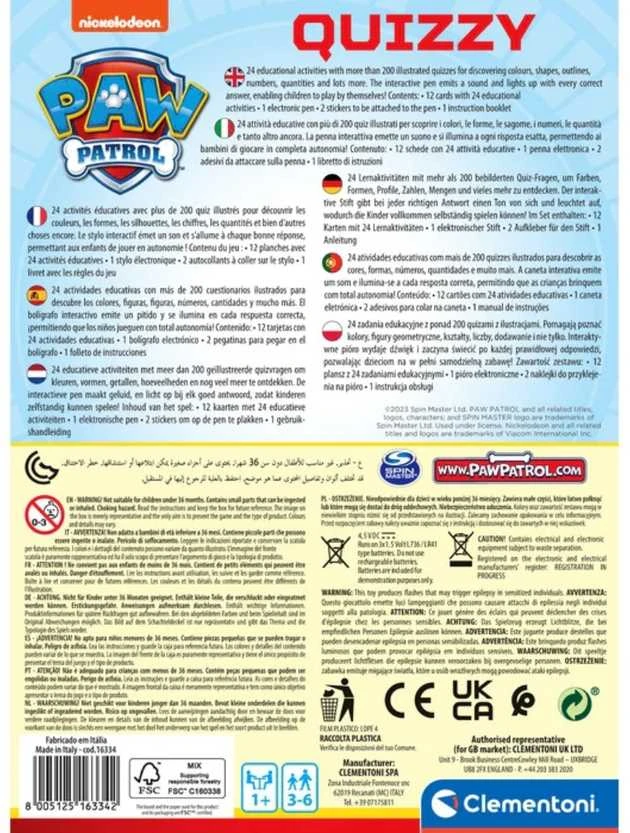 Mokomasis žaidimas Viktorina Paw Patrol CLEMENTONI 16334 CLM