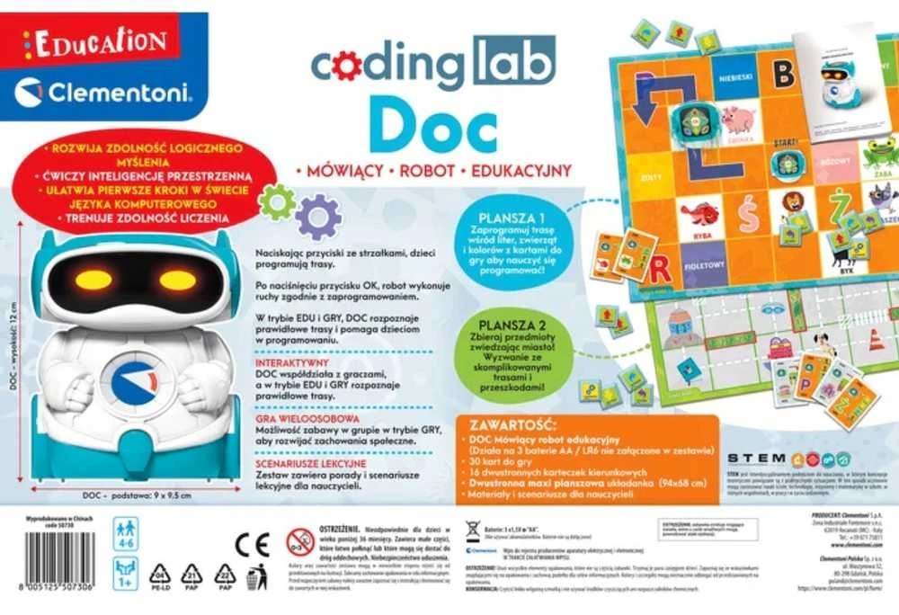 DOC - mokomasis robotas, skirtas mokytis programuoti - Clementoni 50730