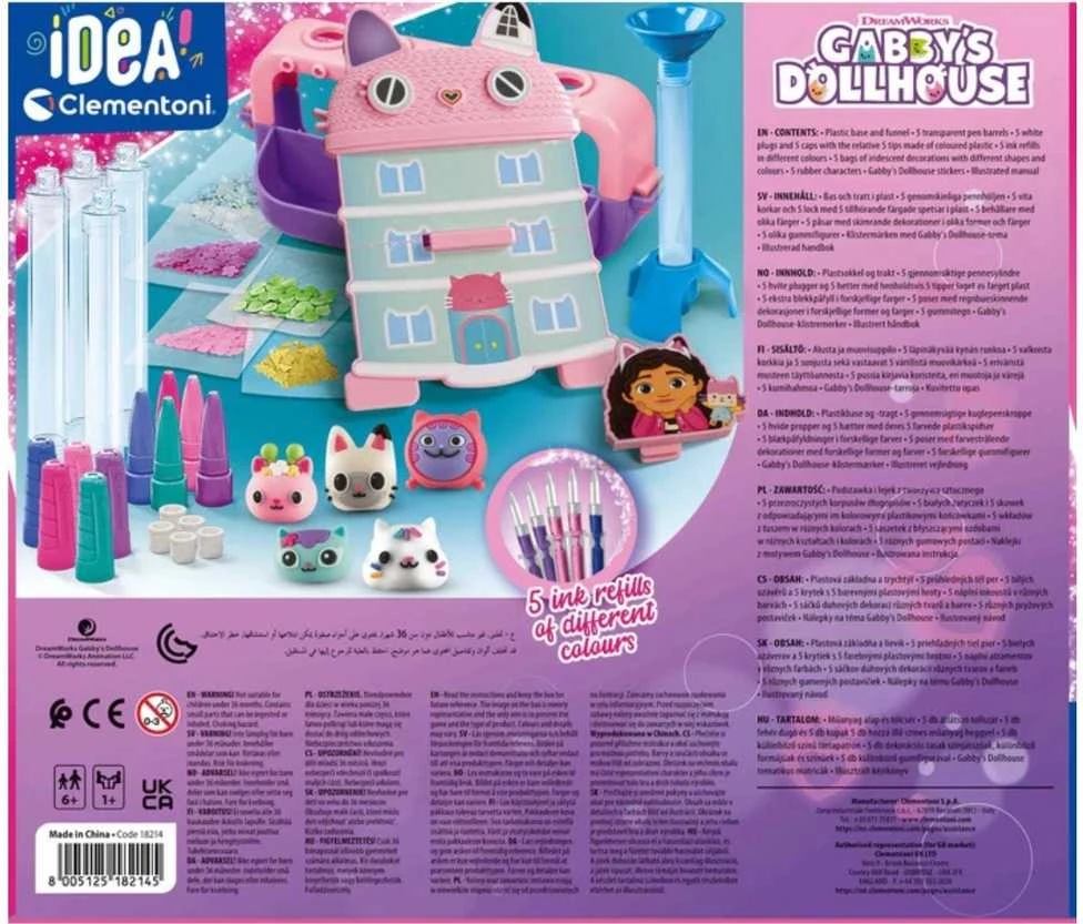 Rašiklių kūrimo rinkinys vaikams Clementoni Gabby’s Dollhouse, 18214