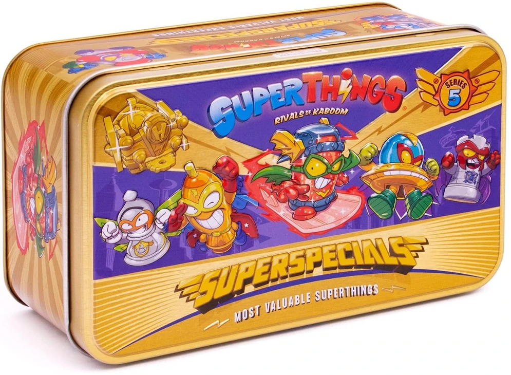 Mix SuperThings Superspecials ekskliuzyvinis komplektas auksinė skardinė figūrėlės 5 serija