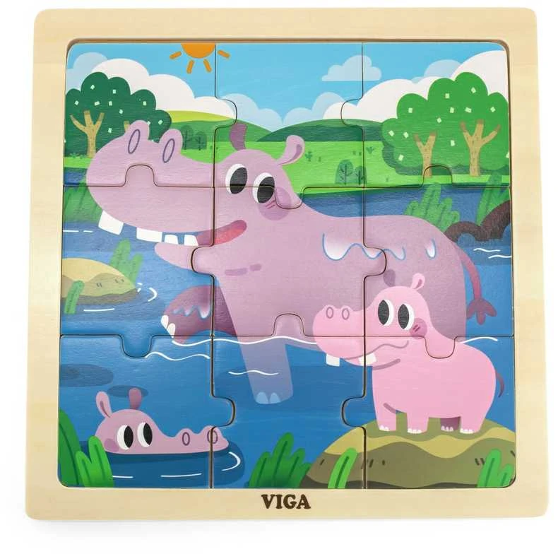 Viga Dėlionė 9 vnt. - Begemotai aprašymas - Prekės nuotrauka
