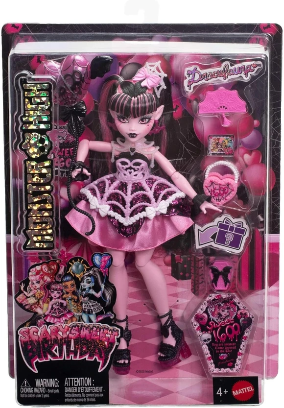 Mattel „Monster High Sweet Birthday“ lėlės Drakulaura rinkinys JBG74
