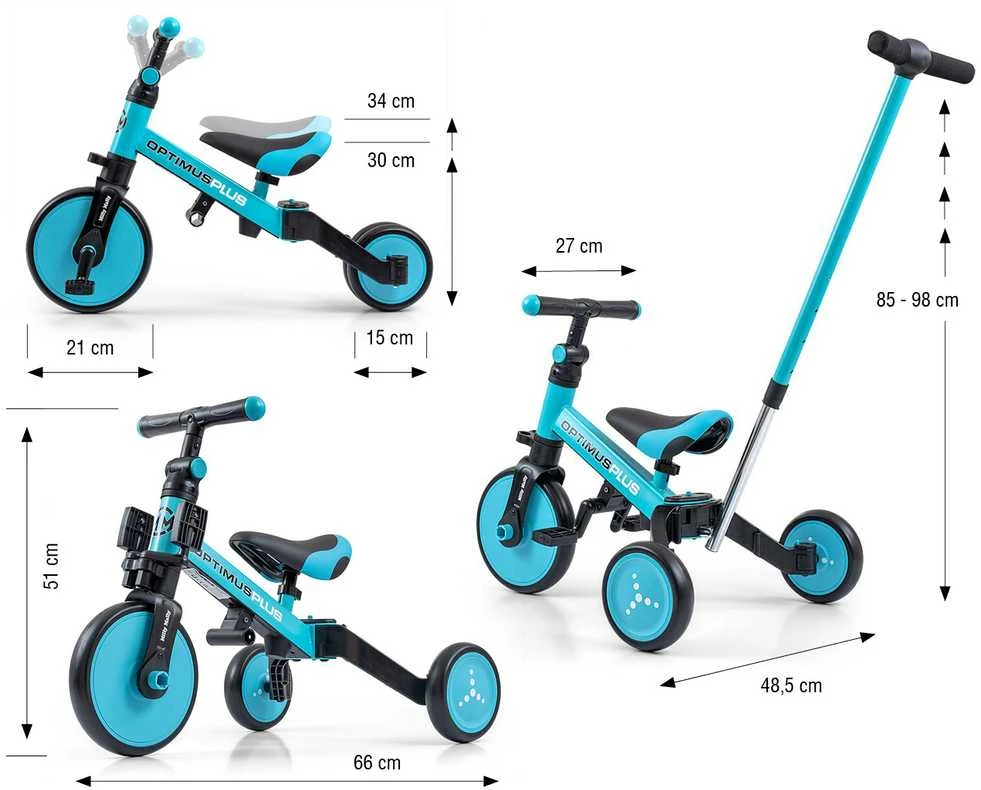 Milly Mally 4-in-1 Optimus Plus dviratukas vaikams