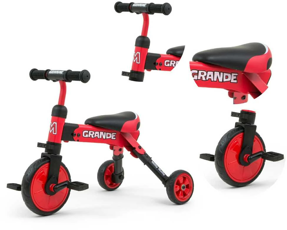 Triratukas Milly Mally GRANDE 2in1, Raudonas