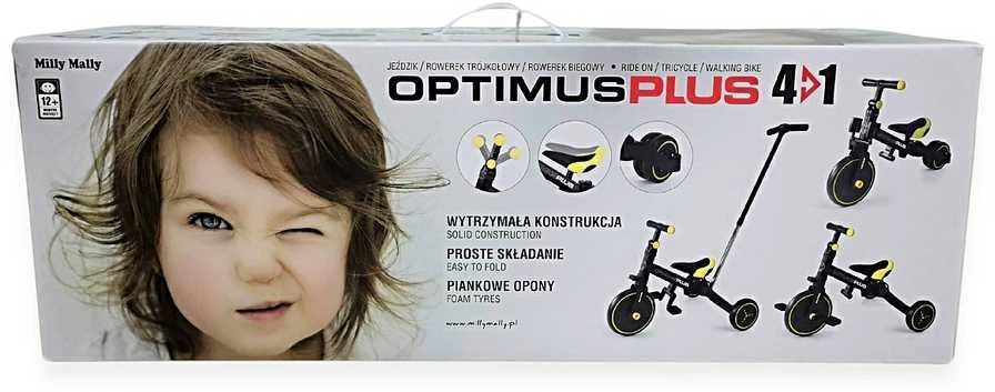 MILLY MALLY 4in1 Dviratis OPTIMUS Plus pilkas