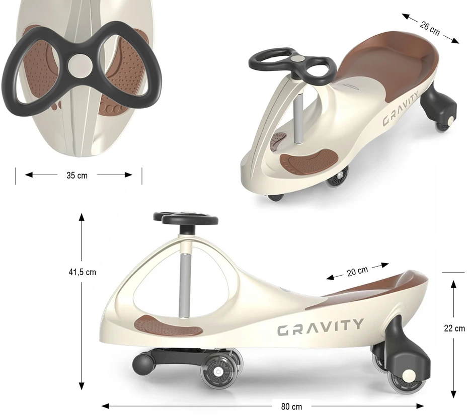 Milly Mally Jeździk „Gravity Ride-On“ smėlio-rudos spalvos