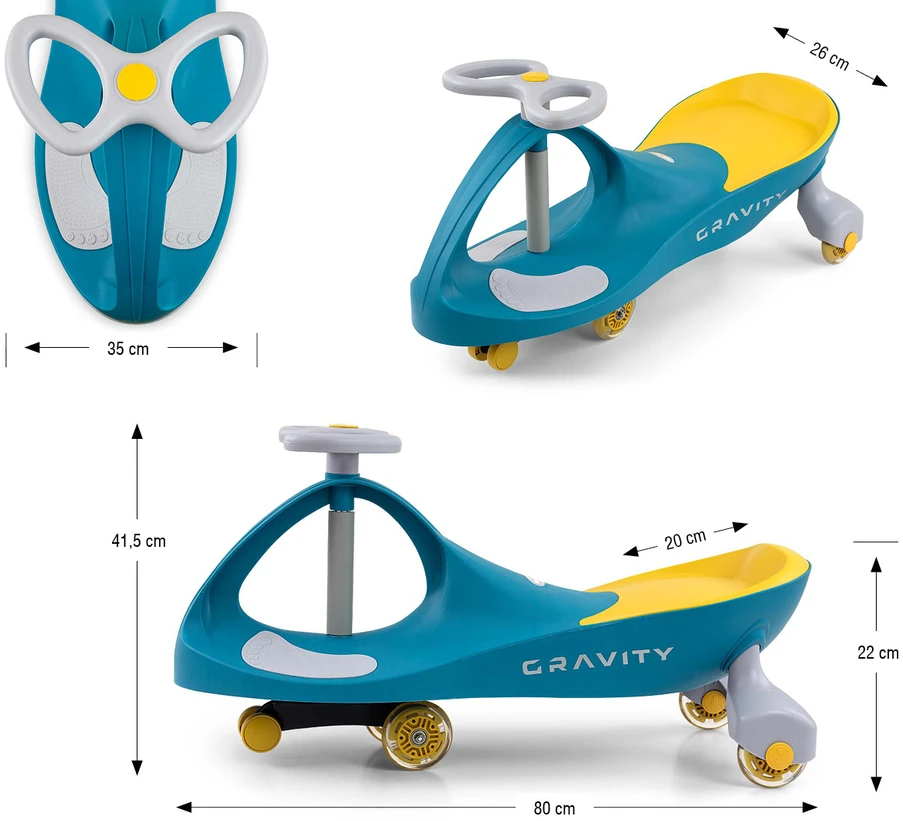Vaikiškas balansinis dviratis Gravity Milly Mally žaliai geltonas