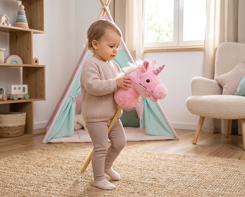 Milly Mally hobis arklys ant rožinės lazdos