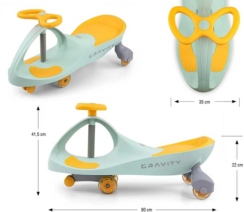 Milly Mally Gravity Lime Geltona Gravity Ride On