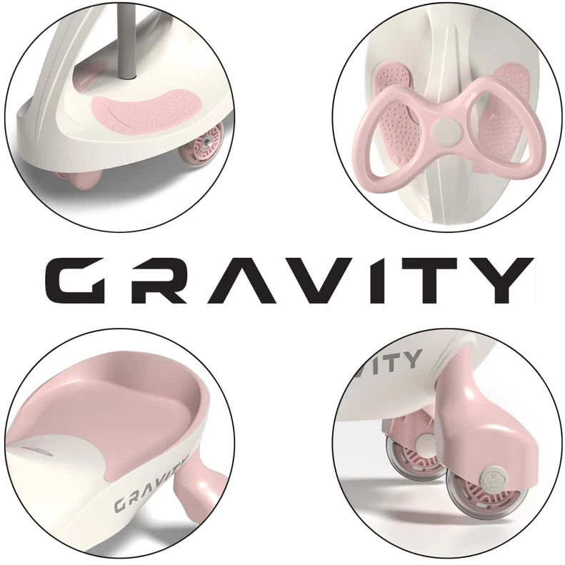 Milly Mally Jeździk „Gravity Ride-on“ kreminės-rožinės spalvos vežimėlis