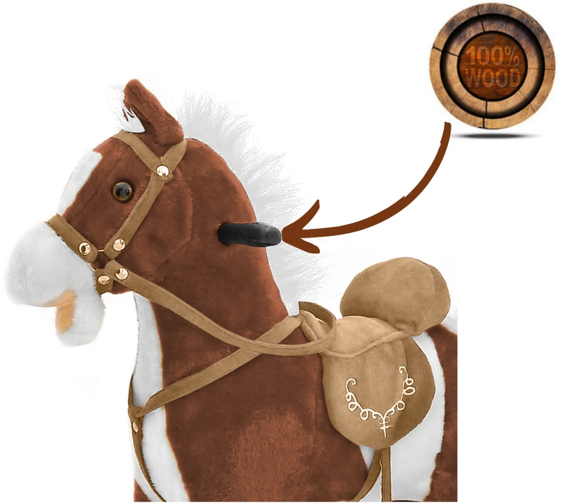 Supamasis žirgas su melodija Milly Mally Mustang tamsiai rudos spalvos