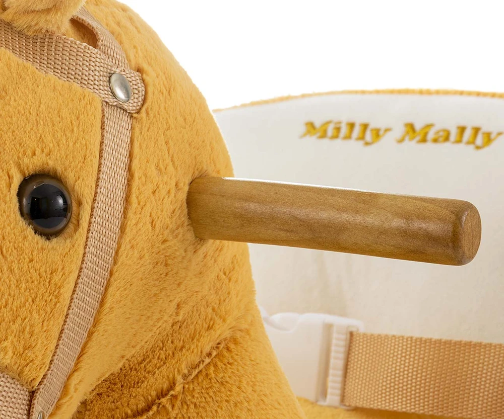 Supamasis žirgas su melodija ir ratukais Milly Mally Polly šviesiai rudos spalvos