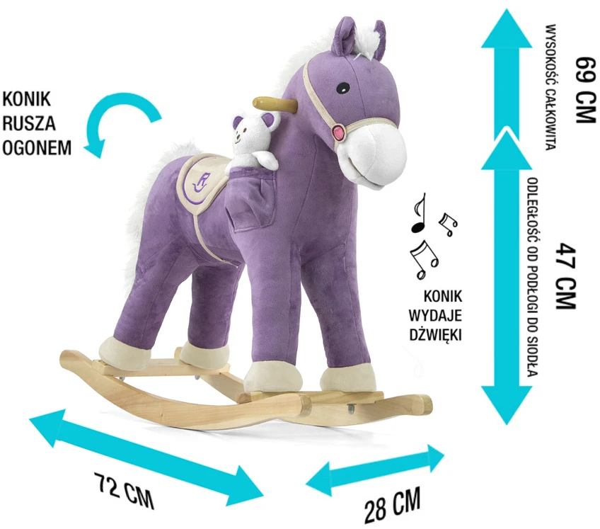 Supamas arkliukas su melodija Milly Mally Pony violetinis