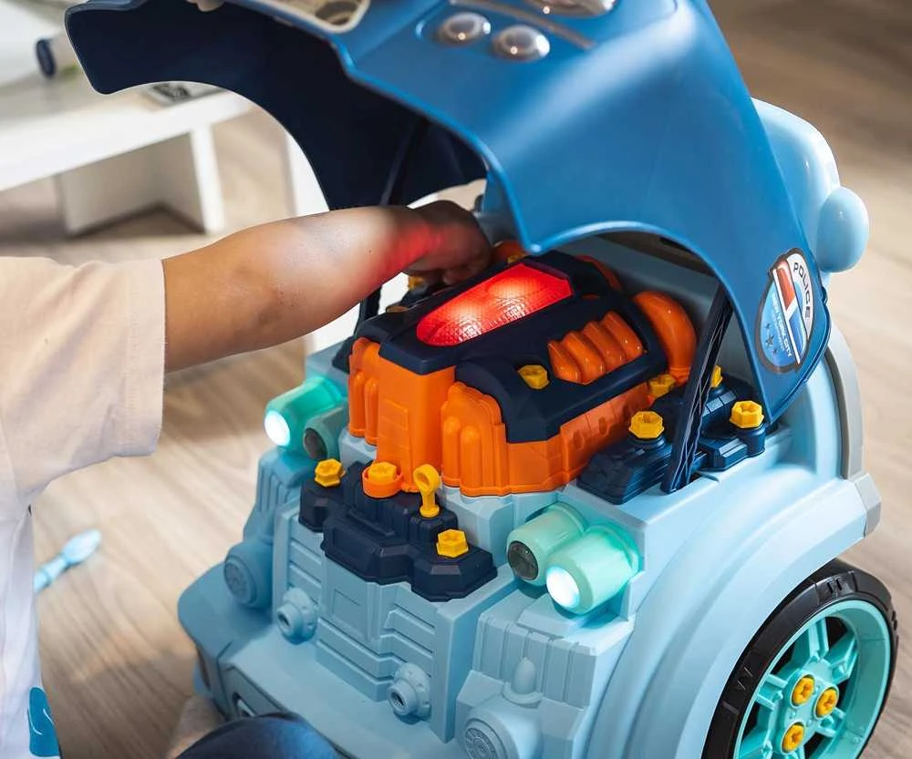 Realistiškas automobilio priekio modelis su atidaromu gaubtu Milly Mally N-GINE mėlynas