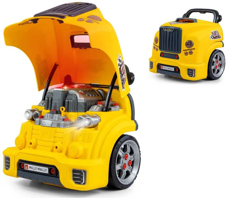 Milly Mally Rinkinys Mechanikų dirbtuvių rinkinys, išardytas variklis, n-gine, geltonas