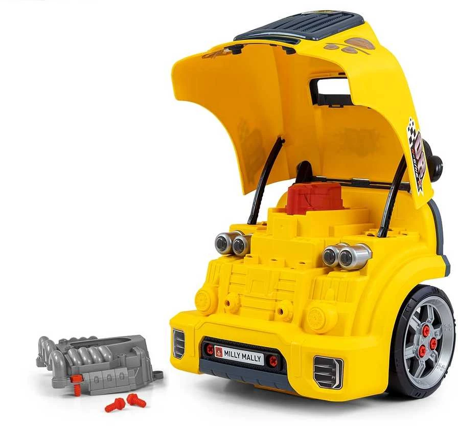 Milly Mally Rinkinys Mechanikų dirbtuvių rinkinys, išardytas variklis, n-gine, geltonas