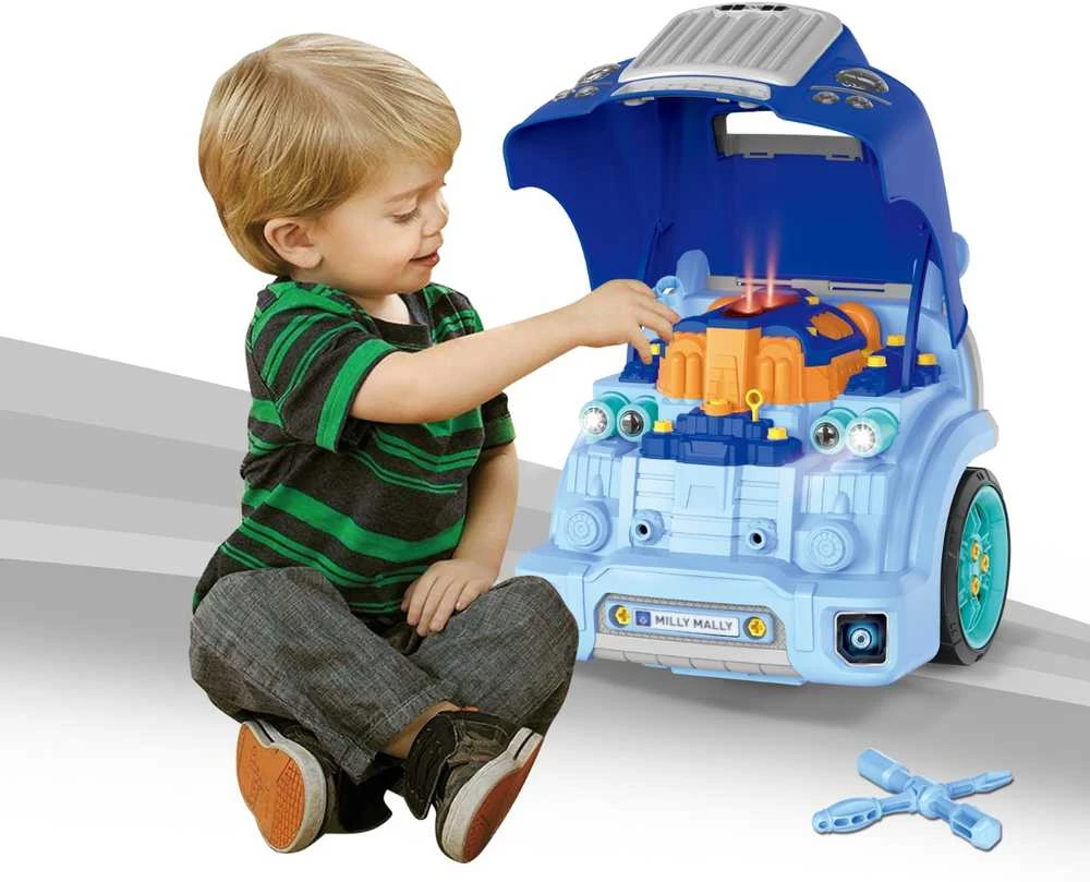 Realistiškas automobilio priekio modelis su atidaromu gaubtu Milly Mally N-GINE mėlynas