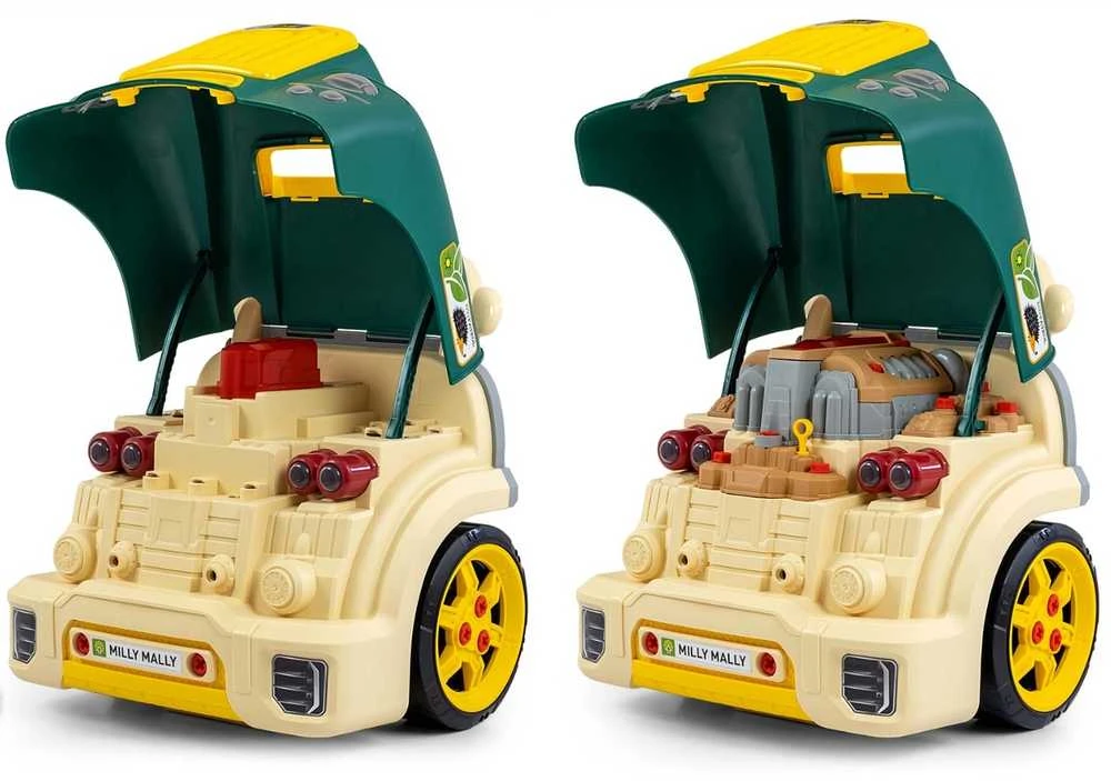 Realistiškas automobilio priekis su atidaromu gaubtu Milly Mally N-GINE žalias modelis