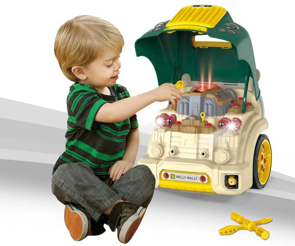 Realistiškas automobilio priekis su atidaromu gaubtu Milly Mally N-GINE žalias modelis