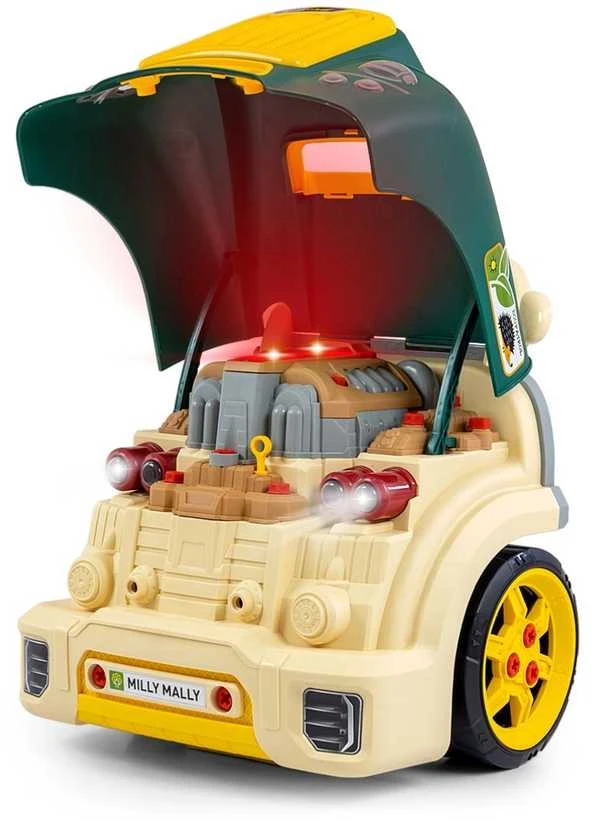 Realistiškas automobilio priekis su atidaromu gaubtu Milly Mally N-GINE žalias modelis