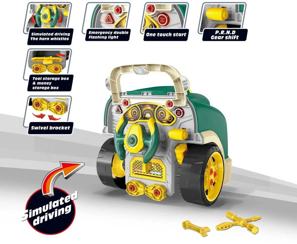 Realistiškas automobilio priekis su atidaromu gaubtu Milly Mally N-GINE žalias modelis