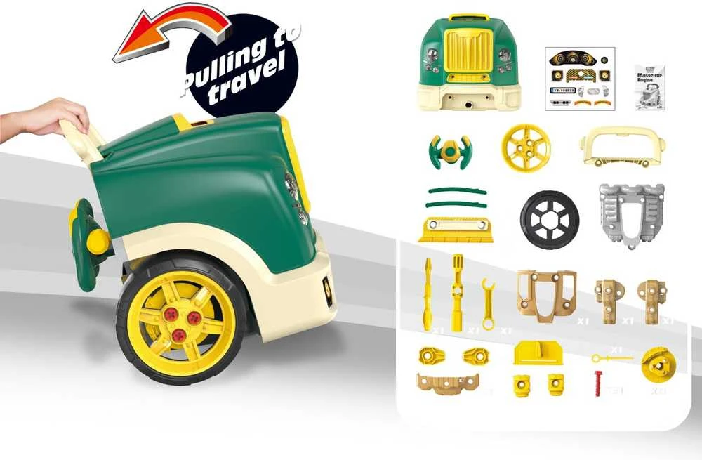 Realistiškas automobilio priekis su atidaromu gaubtu Milly Mally N-GINE žalias modelis