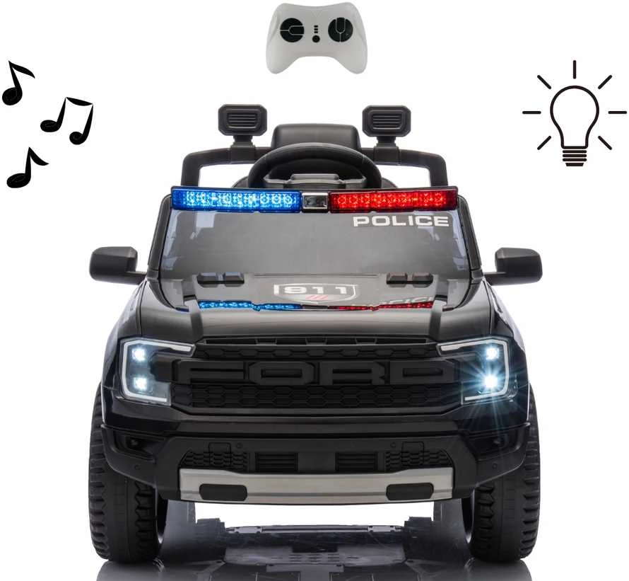 Milly Mally Elektromobilis Ford Ranger Police Juodas