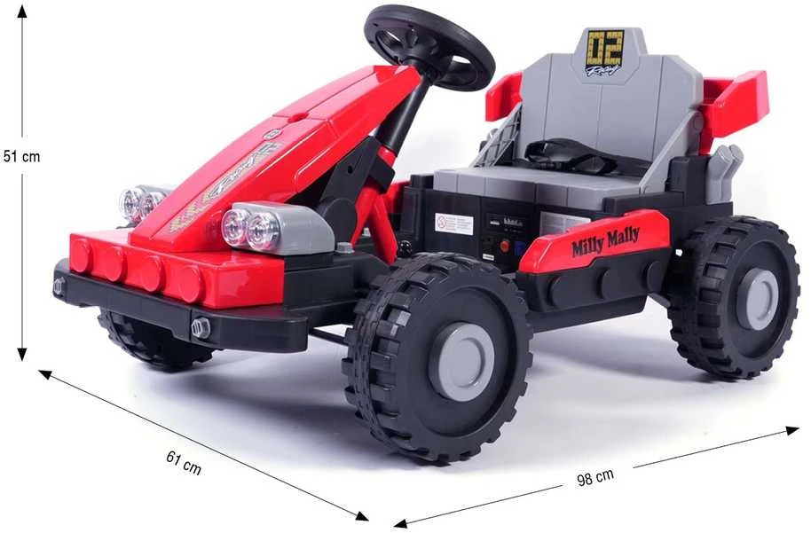 Elektrinis vaikiškas automobilis Milly Mally Prime 2in1 raudonas