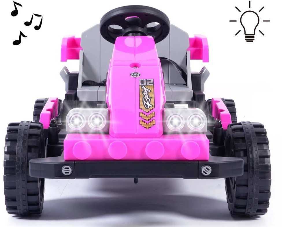 Elektrinis vaikiškas automobilis Milly Mally Prime 2in1 rožinis
