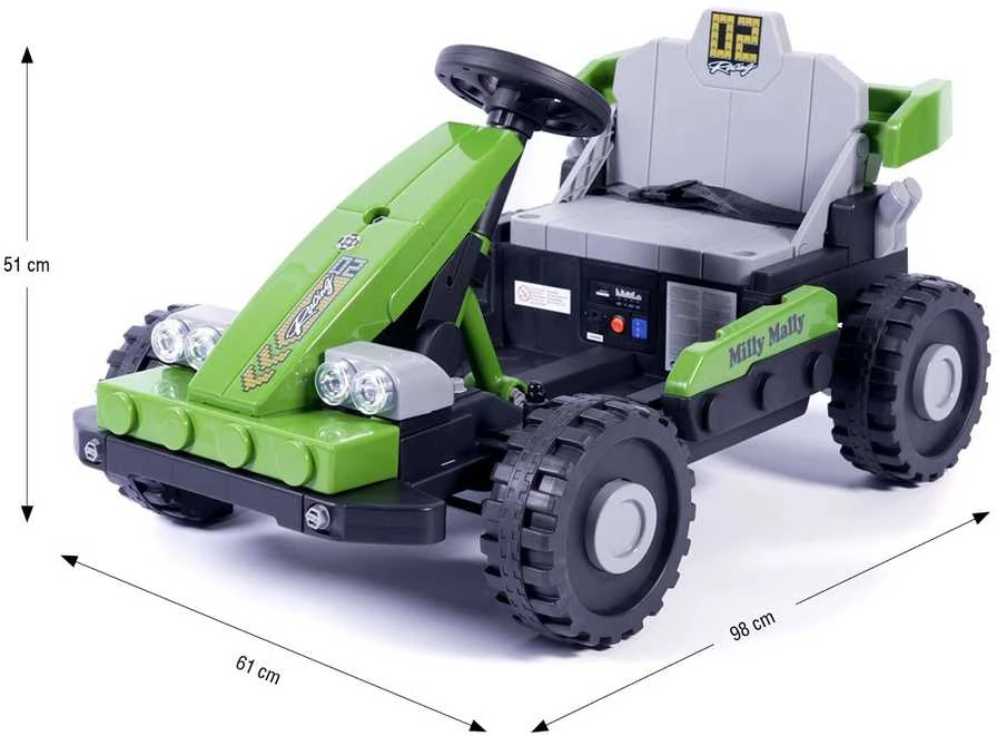 Elektrinis vaikiškas automobilis Milly Mally Prime 2in1 žalias