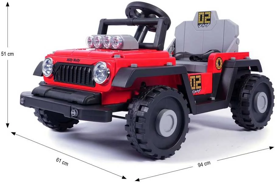 Elektrinis vaikiškas automobilis Milly Mally Prime 2in1 raudonas