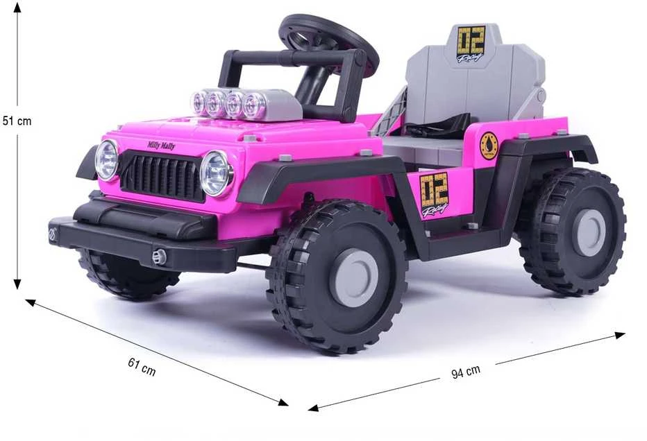 Elektrinis vaikiškas automobilis Milly Mally Prime 2in1 rožinis
