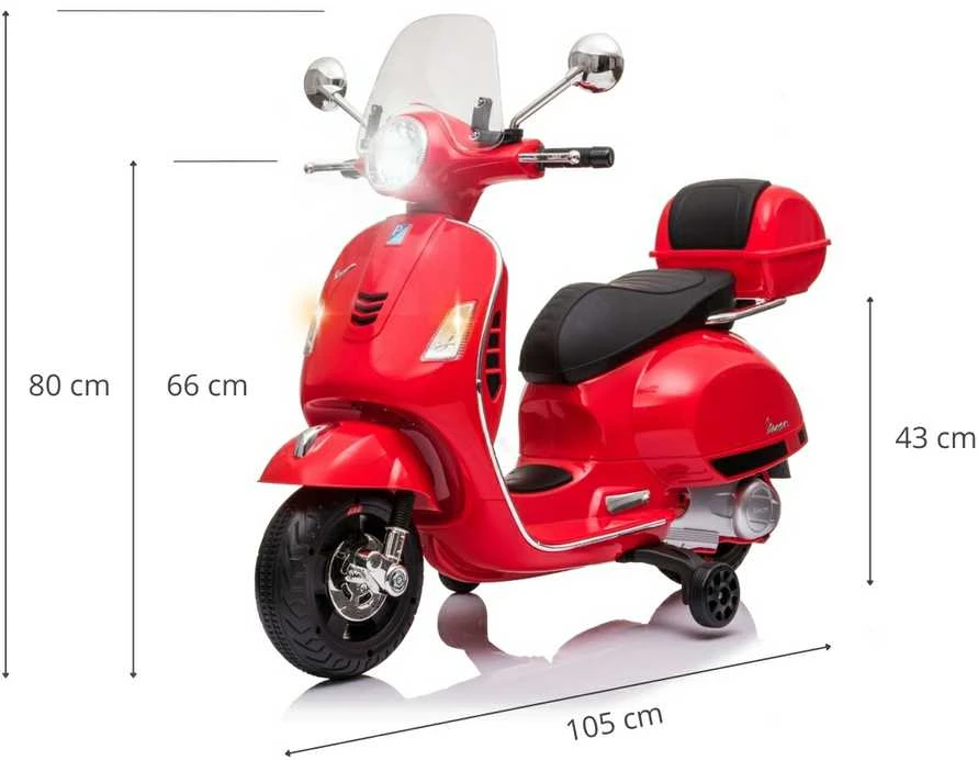 Milly Mally Elektrinis motoroleris Vespa GTS Super, Raudona