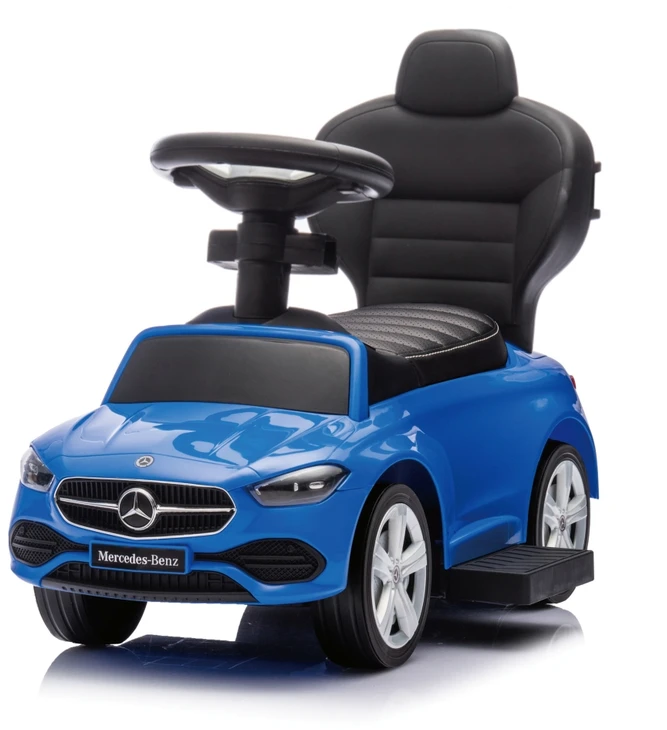Motoroleris su vairavimo rankena MERCEDES C-Class Deluxe Milly Mally Mėlyna
