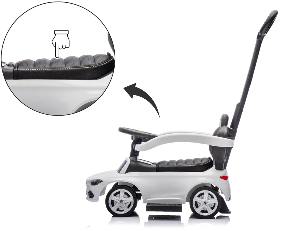 Motoroleris su vairavimo rankena MERCEDES C-Class Deluxe Milly Mally Baltas