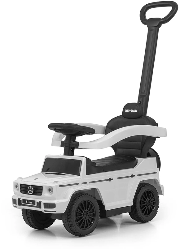 Paspirtukas su vairavimo rankena MERCEDES G350d Milly Mally baltas