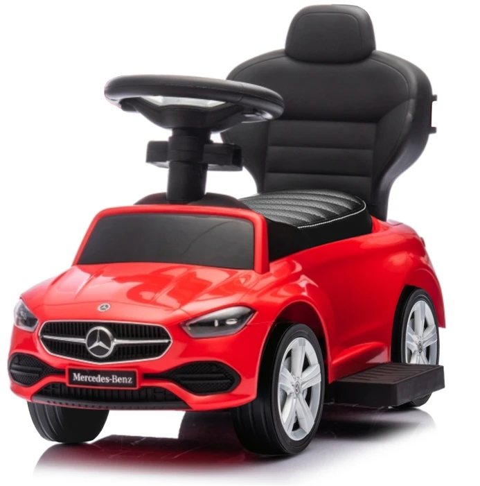 Motoroleris su vairavimo rankena MERCEDES C-Class Deluxe Milly Mally Raudona
