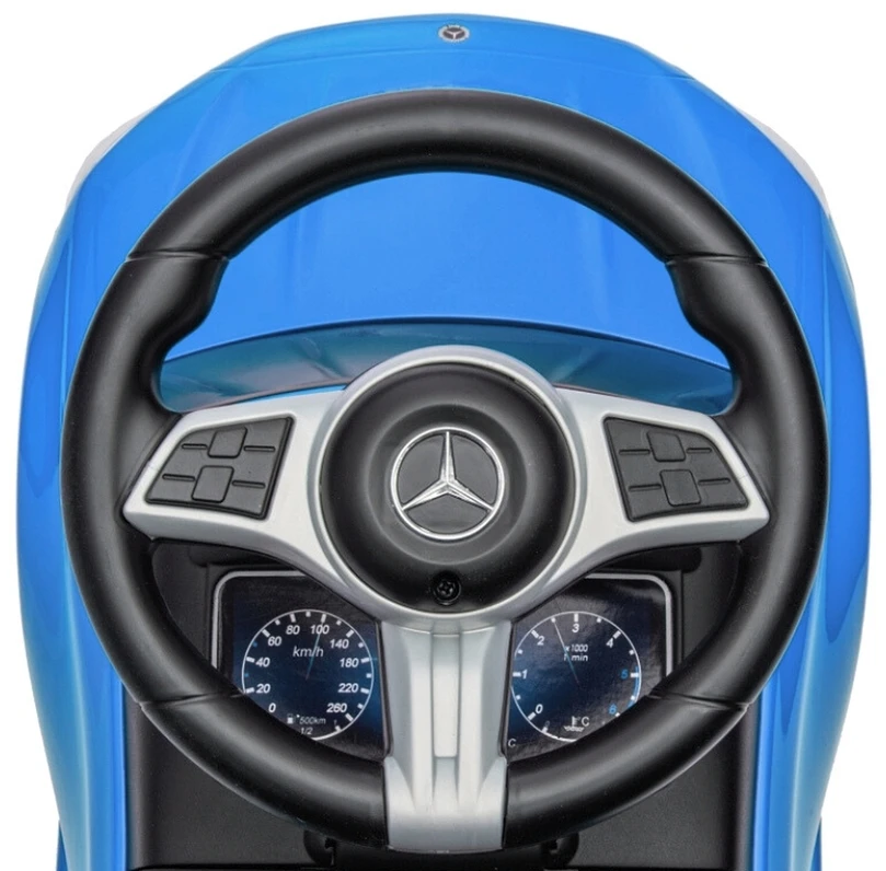 Motoroleris su vairavimo rankena MERCEDES C-Class Deluxe Milly Mally Mėlyna