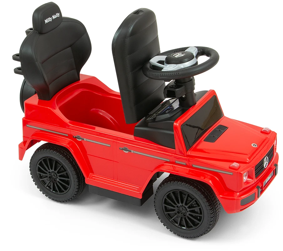 Paspirtukas su vairavimo rankena MERCEDES G350d Milly Mally raudonas