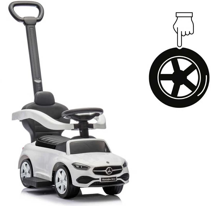 Motoroleris su vairavimo rankena MERCEDES C-Class Deluxe Milly Mally Baltas