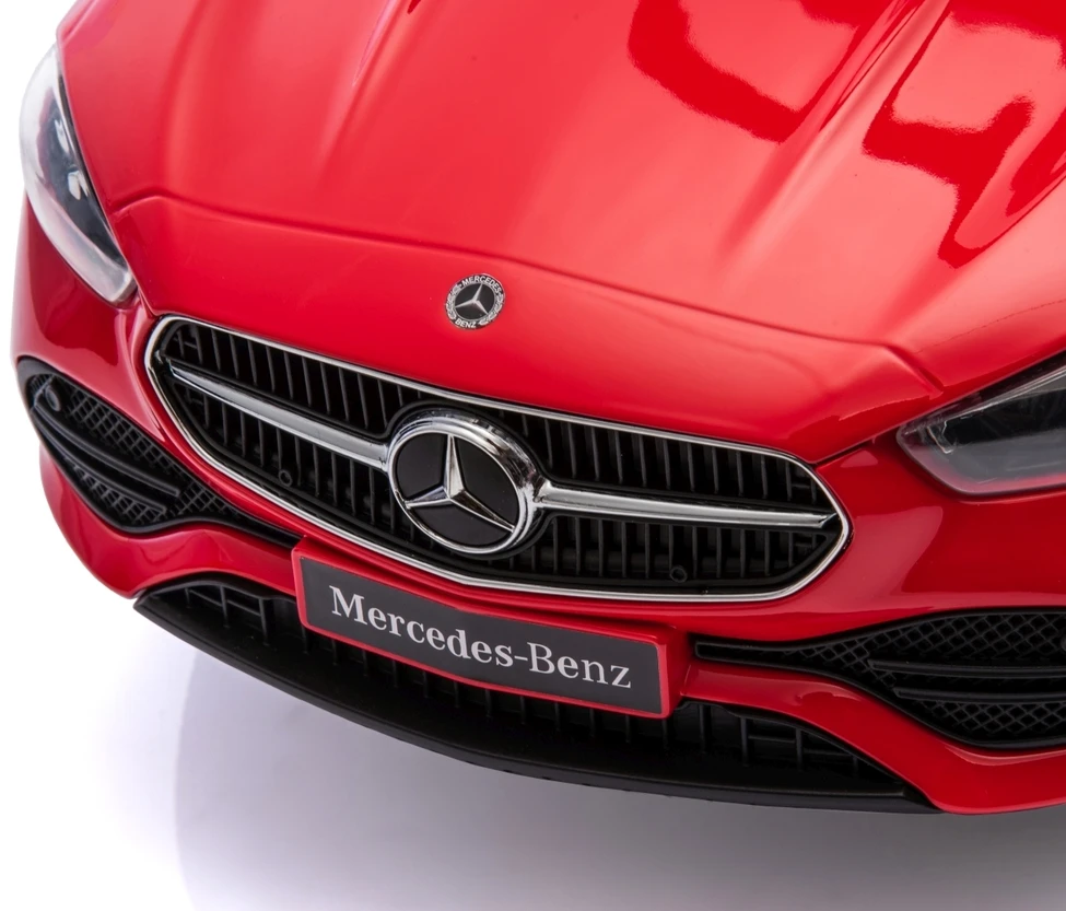 Motoroleris su vairavimo rankena MERCEDES C-Class Deluxe Milly Mally Raudona