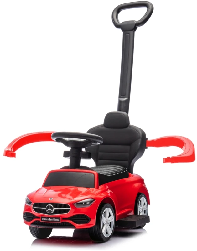 Motoroleris su vairavimo rankena MERCEDES C-Class Deluxe Milly Mally Raudona