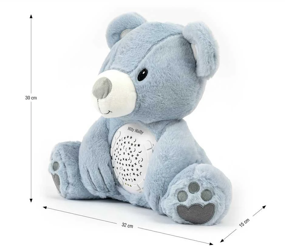 Mėlyna MILLY MALLY pliušinis žaislas su projektoriumi Milly Bear Mėlyna