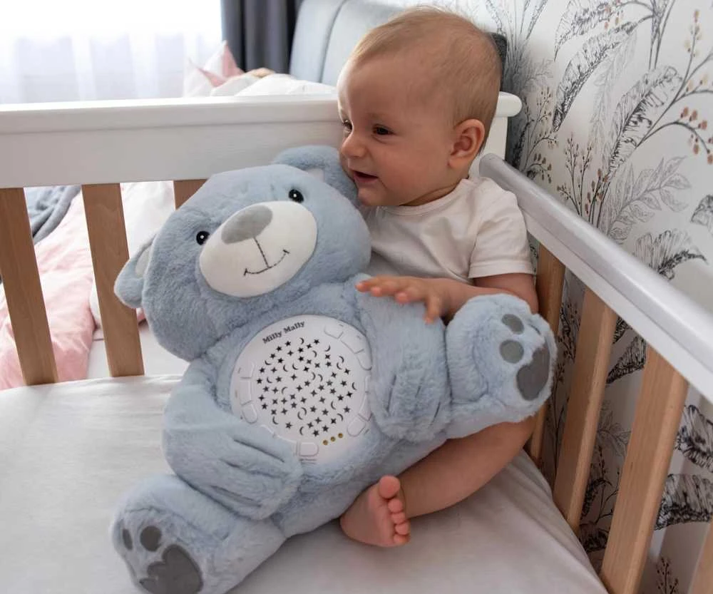 Mėlyna MILLY MALLY pliušinis žaislas su projektoriumi Milly Bear Mėlyna