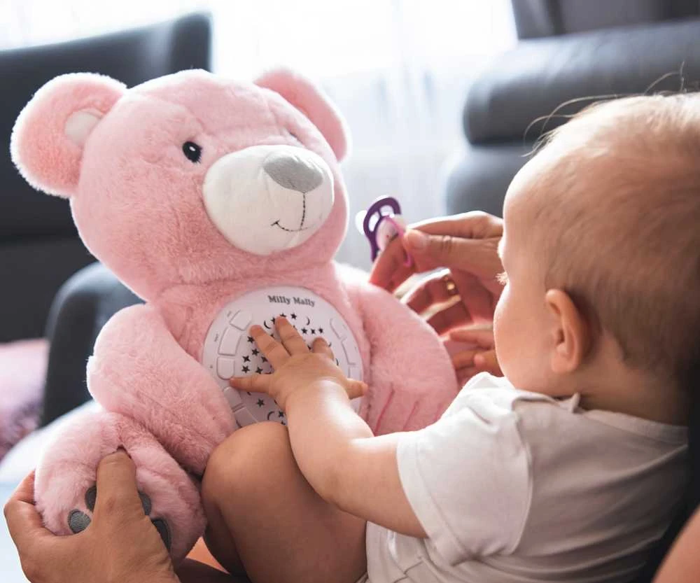 MILLY MALLY projektorius pliušinis žaislas Milly Bear rožinis