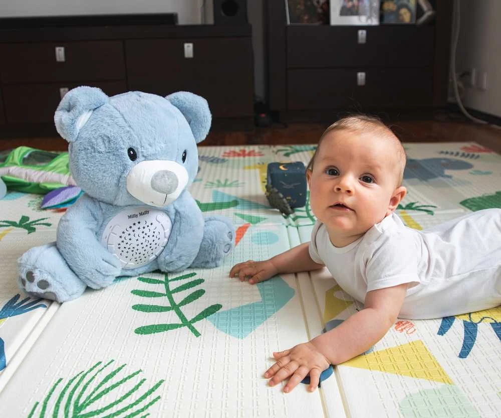 Mėlyna MILLY MALLY pliušinis žaislas su projektoriumi Milly Bear Mėlyna
