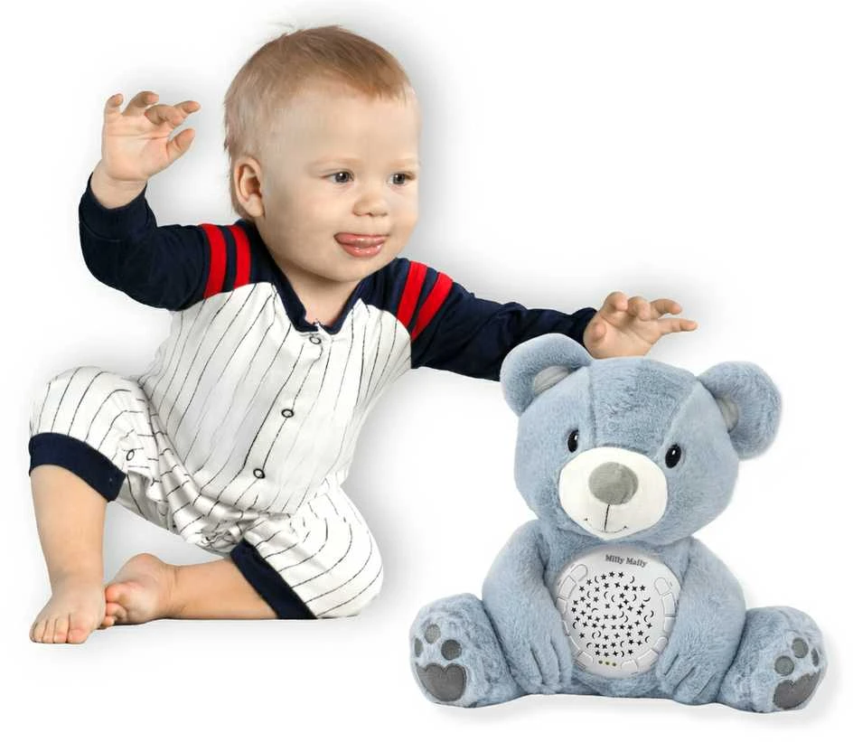 Mėlyna MILLY MALLY pliušinis žaislas su projektoriumi Milly Bear Mėlyna