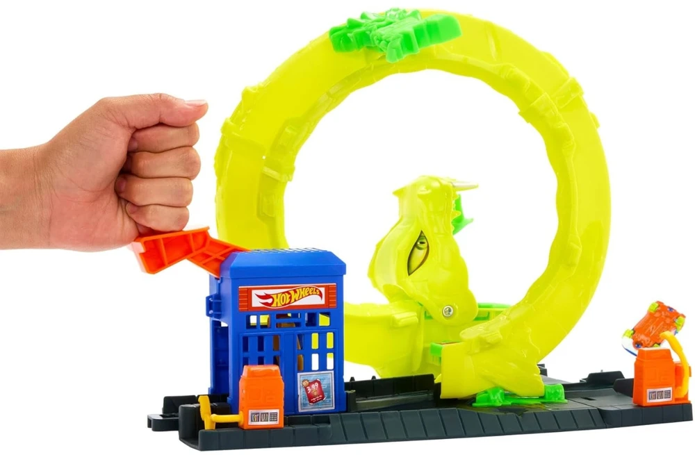 Mattel Žaislinis Hot Wheels City vingiuotas gyvatės trasa