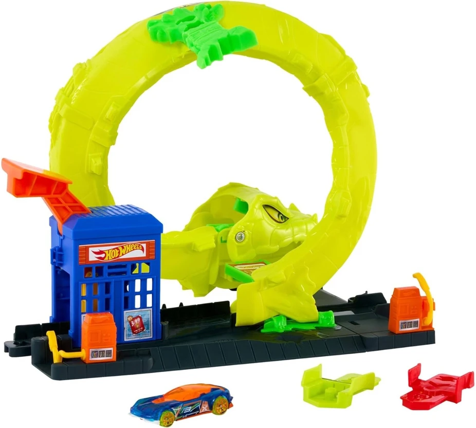 Mattel Žaislinis Hot Wheels City vingiuotas gyvatės trasa