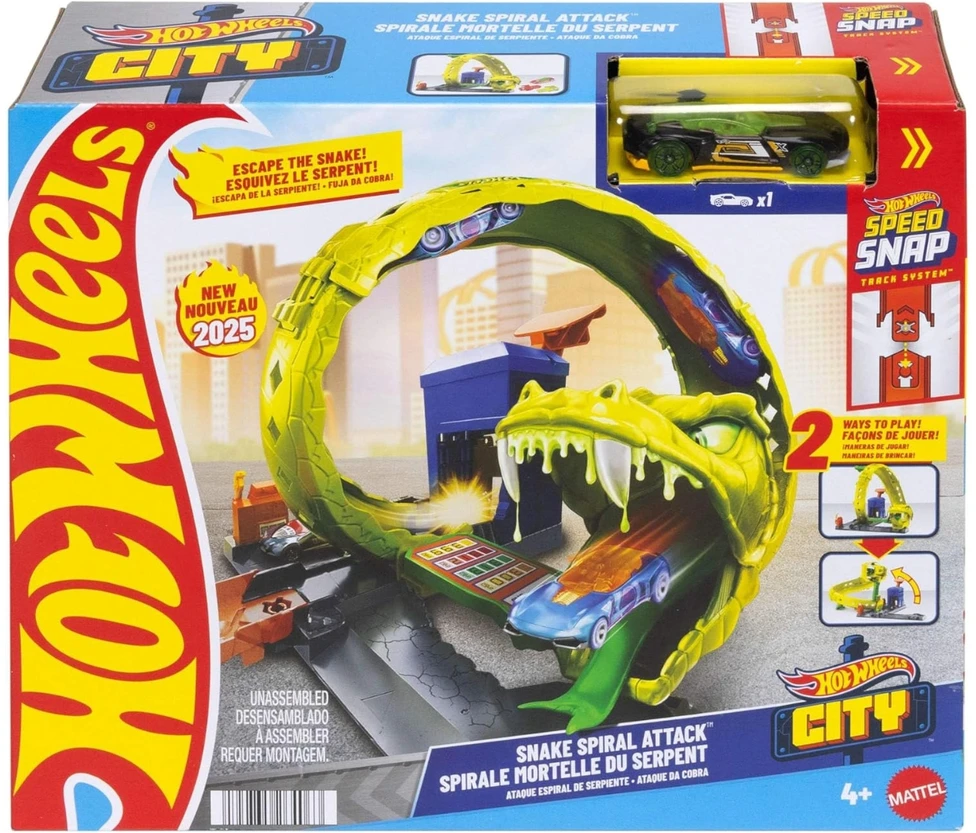 Mattel Žaislinis Hot Wheels City vingiuotas gyvatės trasa